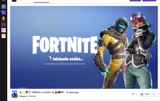 Imagen de un gameplay de Fortnite, tomado de la cuenta de Pablo, en Twitch